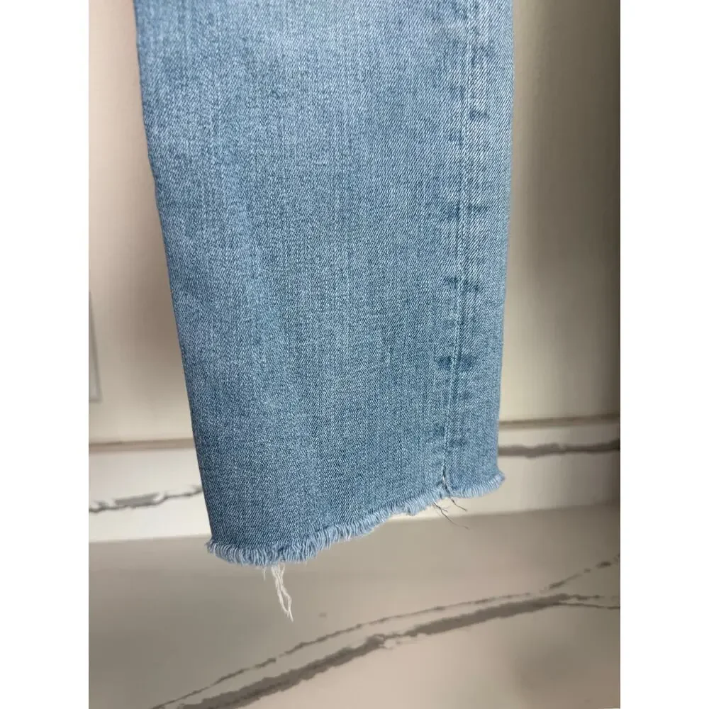 AG Jeans Adriano Goldschmeid Women's Straight Leg Fray Hem Size 26‎ Light Wash